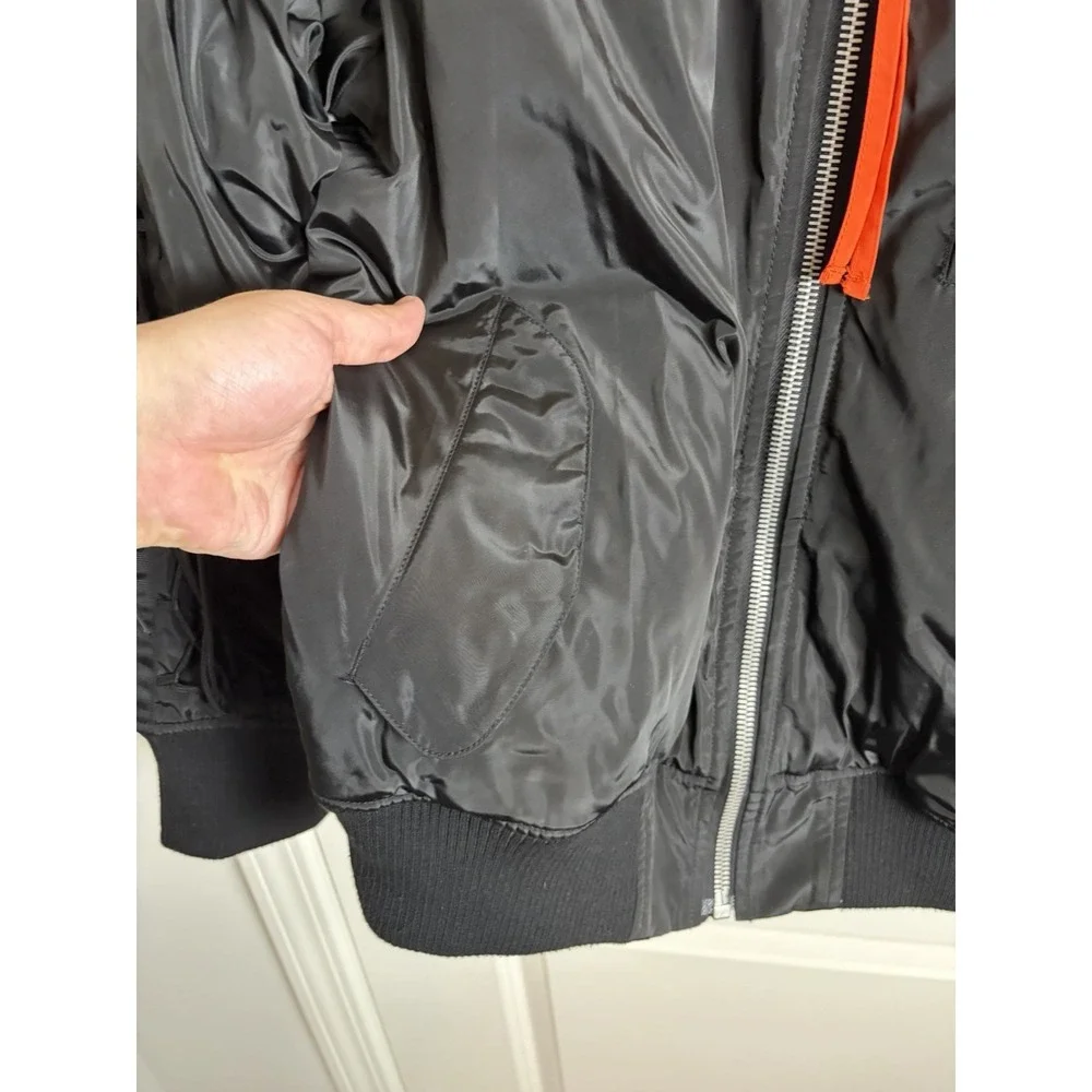 Stampd Men's Black/Orange Graphic Reversible Bomber Jacket $525